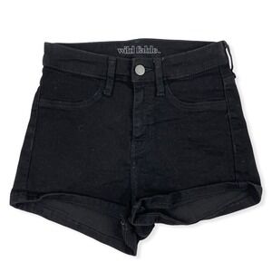wild fable Black High-Rise Rolled Hem Jean Shorts